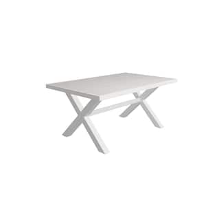 63 in. Poly Aluminum BBQ Table in Icelandic Smoke White