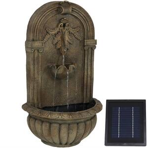 Florence Resin Florentine Stone Solar-On-Demand Outdoor Wall Fountain