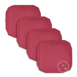 24 in. Red Outdoor Cushion Covers with Zipper for Outdoor Furniture Garden Backyard (4-Count)