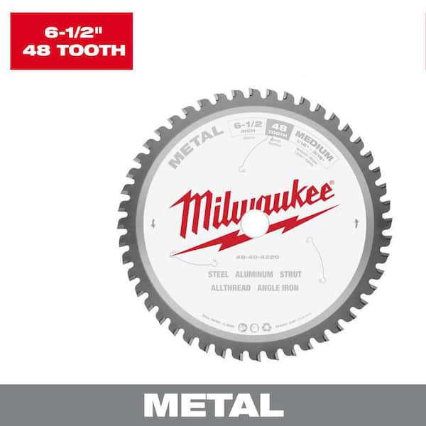 Milwaukee 6-1/2 in. x 48 Carbide Teeth Metal Cutting Circular Saw Blade