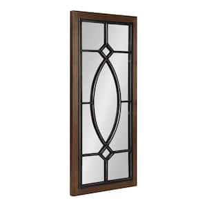 Bakersfield 30 in. x 13 in. Classic Rectangle Framed Rustic Brown Wall Accent Mirror