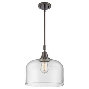 Bell 100-Watt 1-Light Oil Rubbed Bronze Standard Mini Pendant Light with Clear Glass Shade, No Bulbs Included