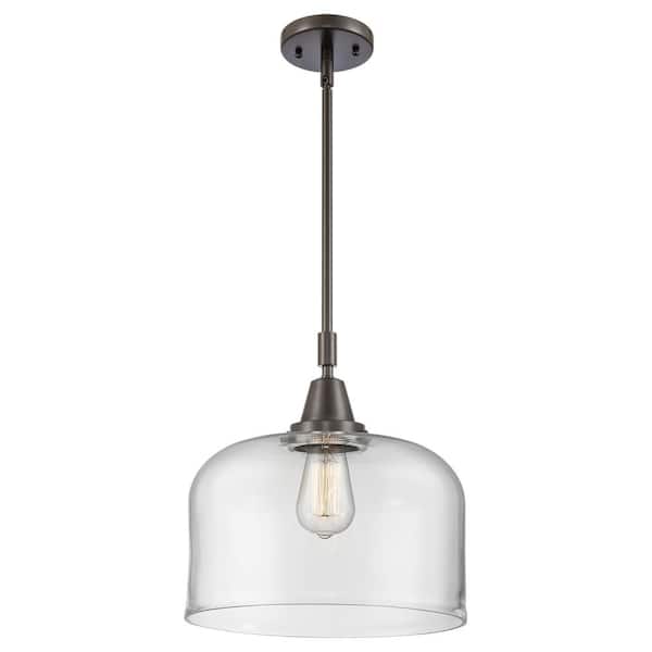 Bell 100-Watt 1-Light Oil Rubbed Bronze Standard Mini Pendant Light with Clear Glass Shade, No Bulbs Included