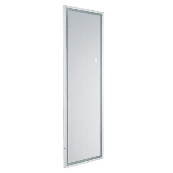 Dimakai 22 in. W x 65 in. H Framed Rectangular Wall-Mounted LED Light Full Body Bathroom Vanity Mirror in Antique White