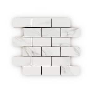 2 x 4 Subway Statuario White11.625 in. x 11.625 in. Textured Matte Porcelain Mosaic Wall/Floor Tile(10.318 sq. ft./Case)