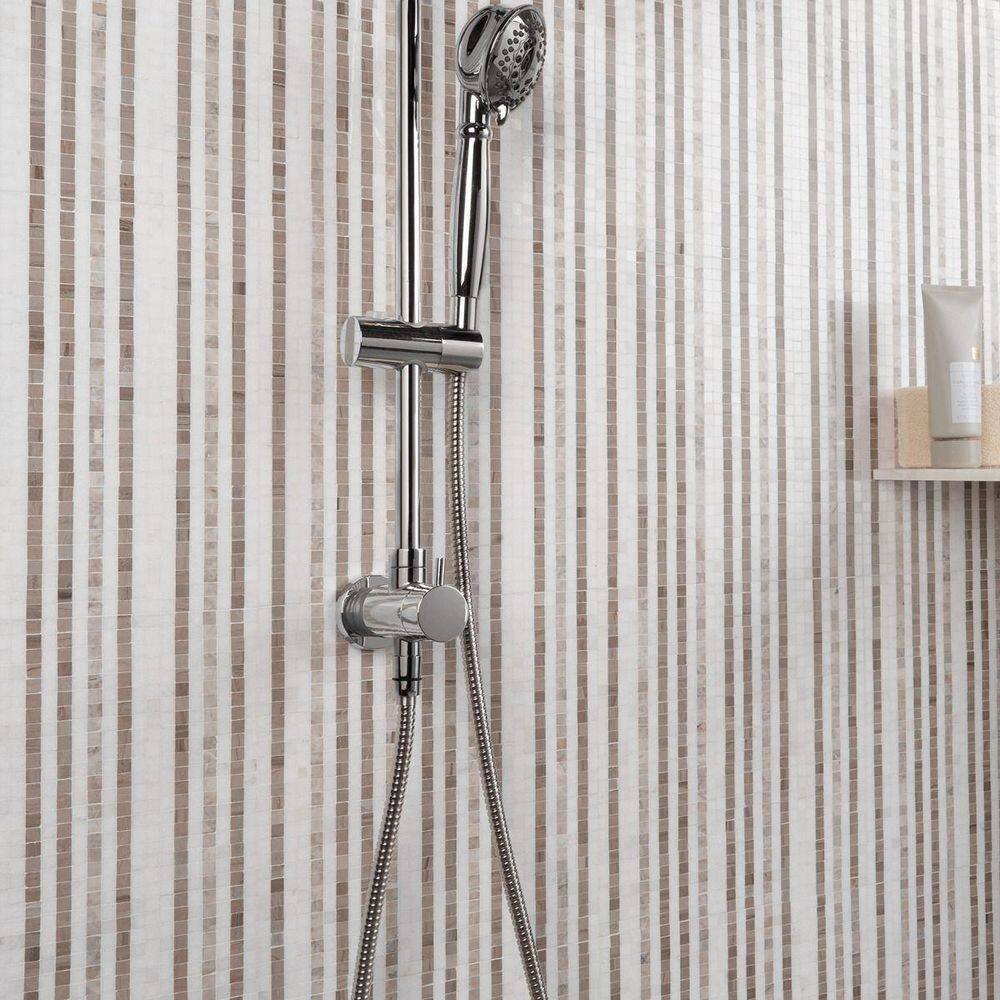 Atomic 12" x 12" Beige Marble Mosaic Tile