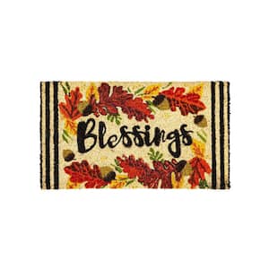 Autumn Blessings 28 in. x 16 in. Coir Door Mat