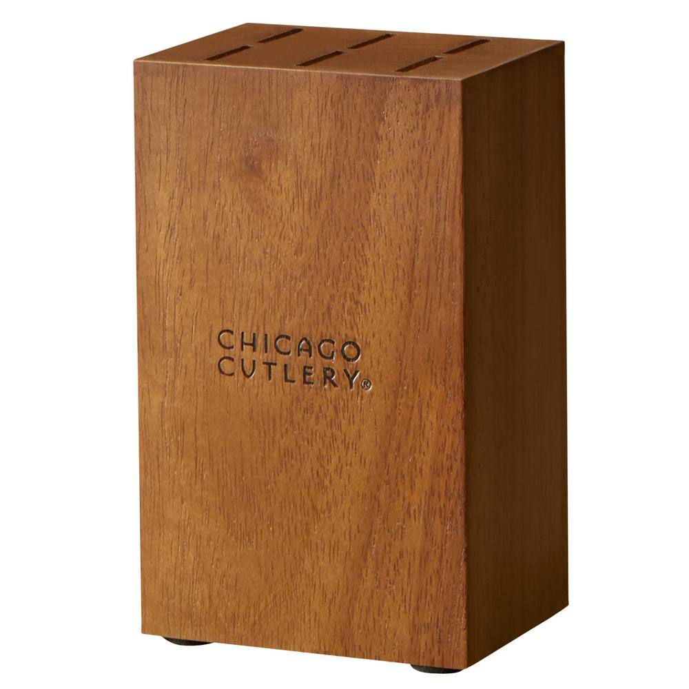 Chicago Cutlery Racine 12-Piece Kitchen Knife Wood Block Set, Stainless Steel Blades with Walnut Handles