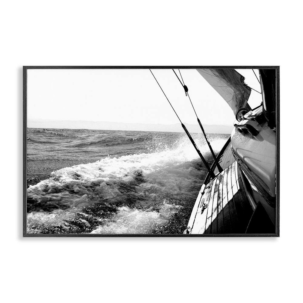 Boat and Splashing Wake by Kyle Black Framed Typography Giclee Art Print 20 in. x 30 in. price history on PriceWatchPro