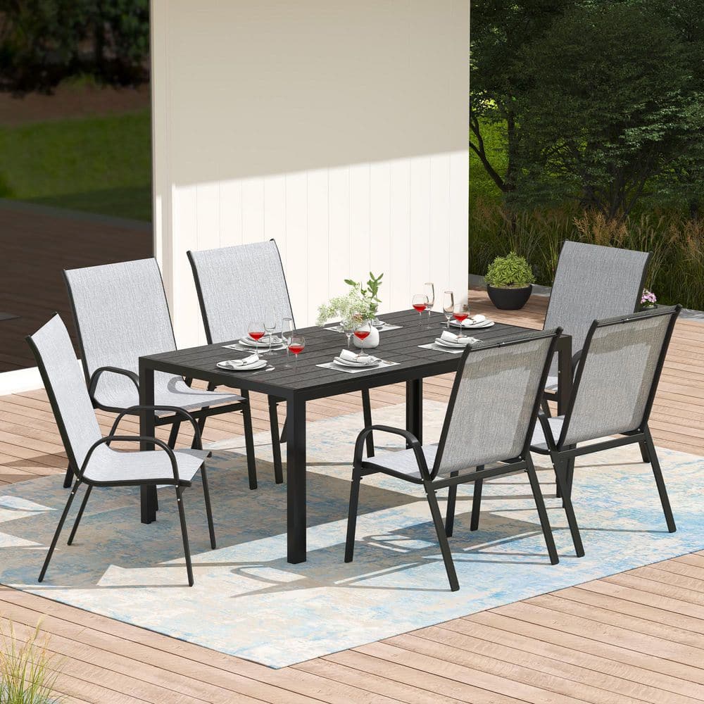 ꙳★*゜♻️ PATIO ꙳★*゜ Siavonce Outdoor Sectional with Gray Cushions and Aluminum