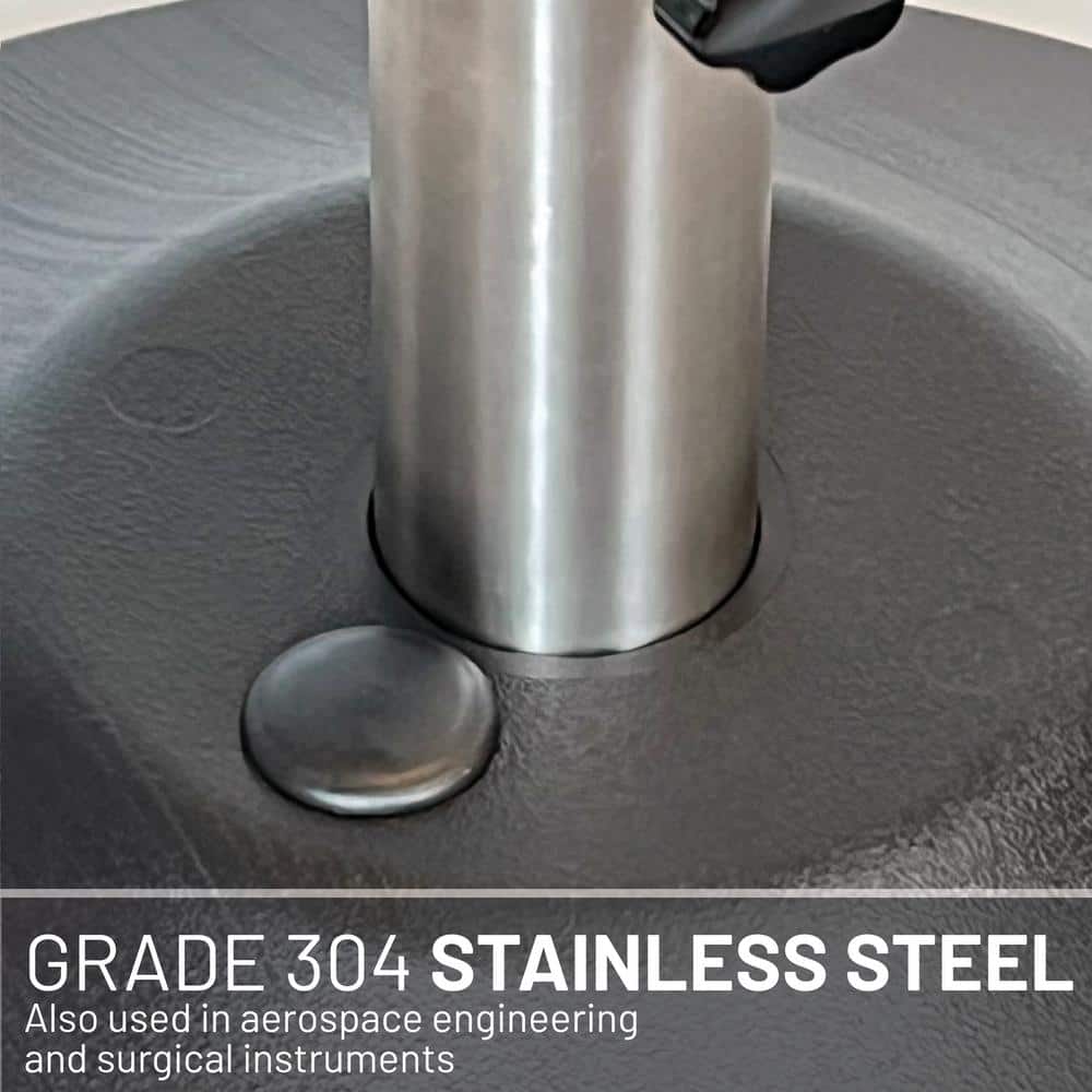 Black Stainless Steel Fillable Patio Umbrella Base with Wheels