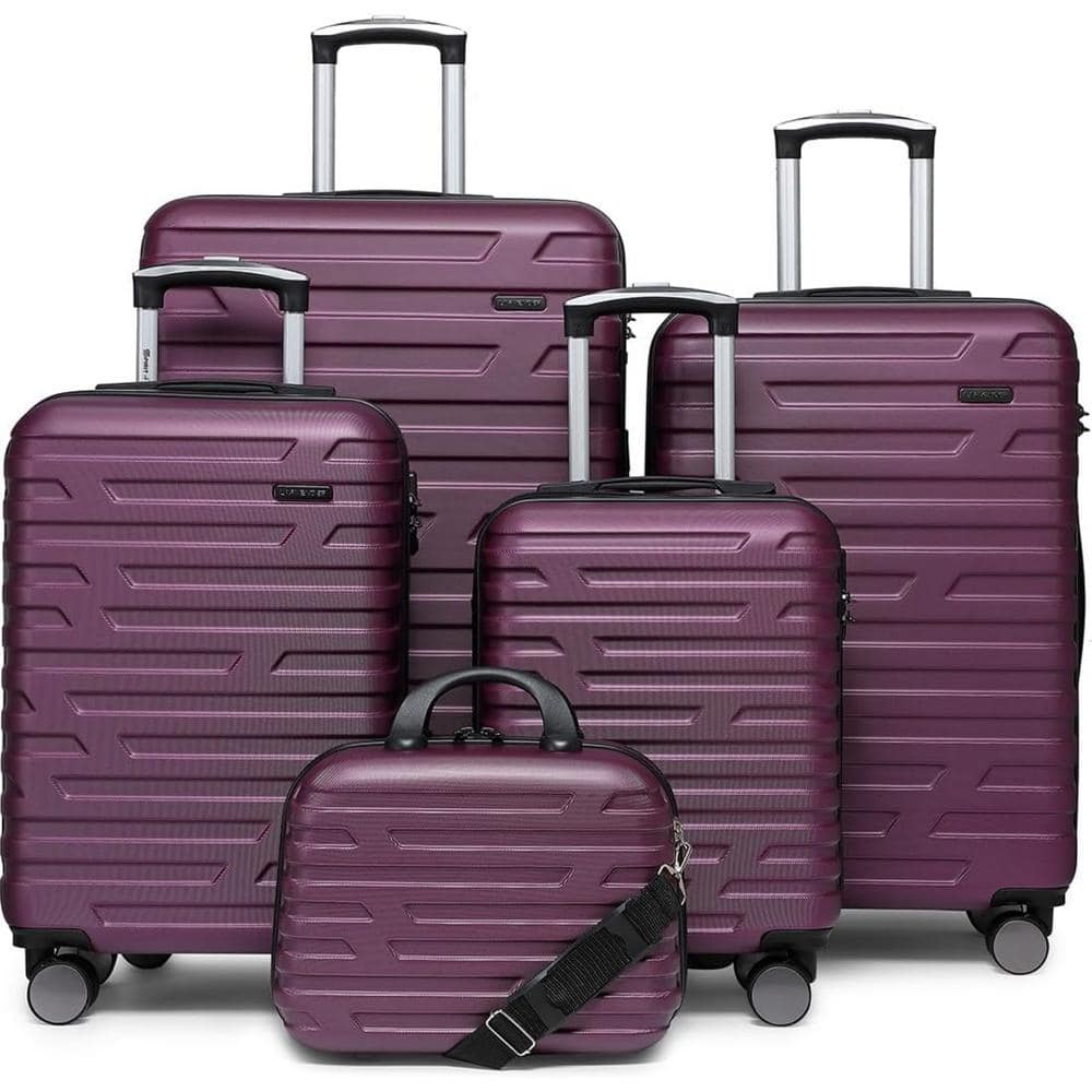 Luggage Purple (Set-5) LG-181328-PE - The Home Depot