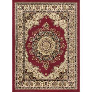Sensation Border Red 9 ft. x 12 ft. Indoor Area Rug