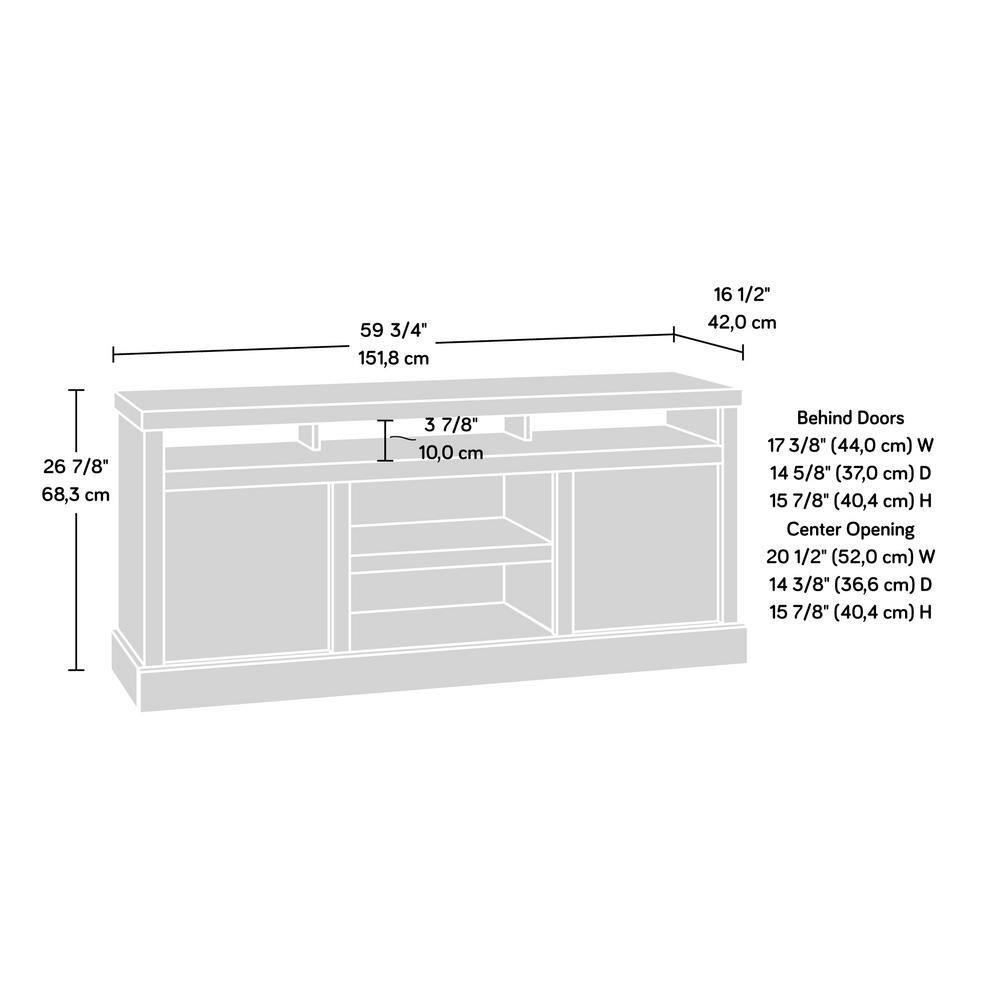 Mystic Oak TV Stand with Adjustable Shelves and Cabinet