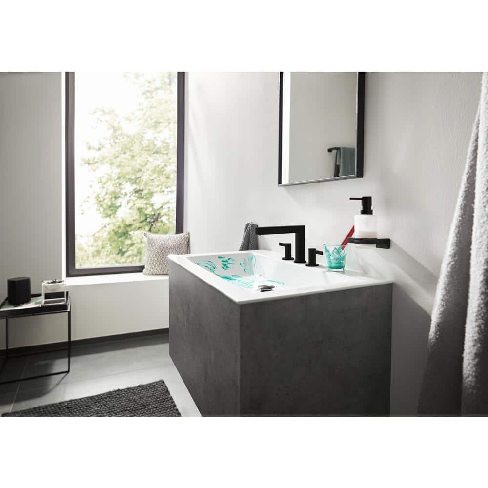 Modern Matte Black Widespread Brass Bathroom Faucet