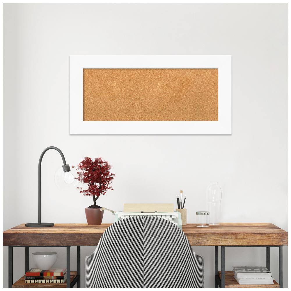 Amanti Art White Framed Natural Cork Bulletin Board