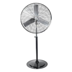 30 in. 3-Speed Adjustable-Height Oscillating Pedestal Fan in Black with Heavy Duty Tilting Fan Head
