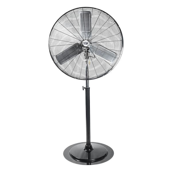 30 in. 3-Speed Adjustable-Height Oscillating Pedestal Fan in Black with Heavy Duty Tilting Fan Head