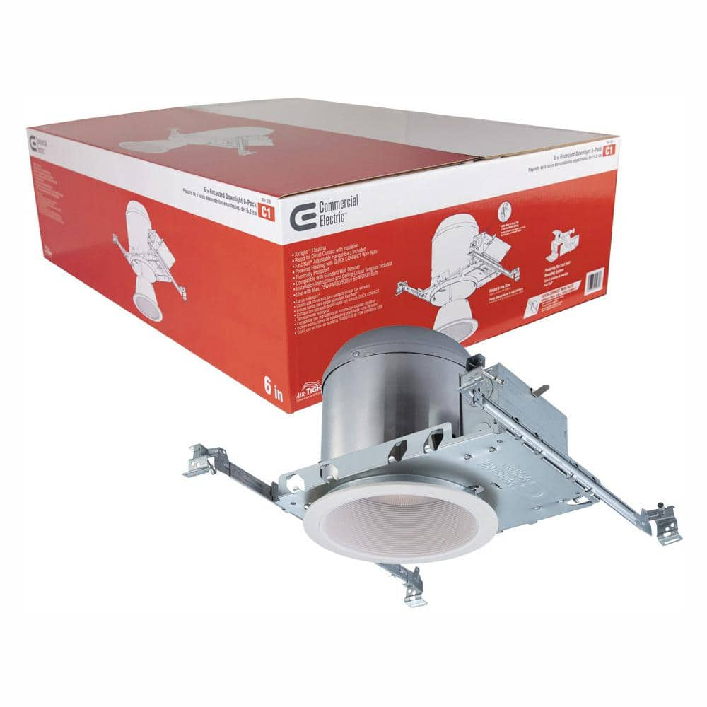 Commercial Electric 6 in. White Recessed Can Lighting Housings and 