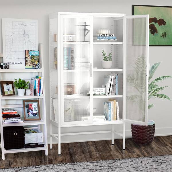 31.5 in. W x 31.5 in. D x 13.8 in. H White Linen Cabinet with Extendable  Square Cocktail Table and 4 Drawers YX-357 - The Home Depot