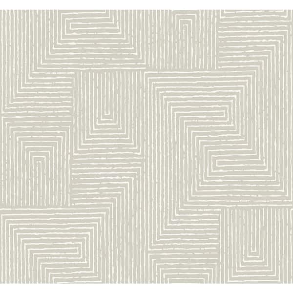 SCOTT LIVING Mortenson Light Grey Matte Geometric Non-Pasted Paper Cork Wallpaper