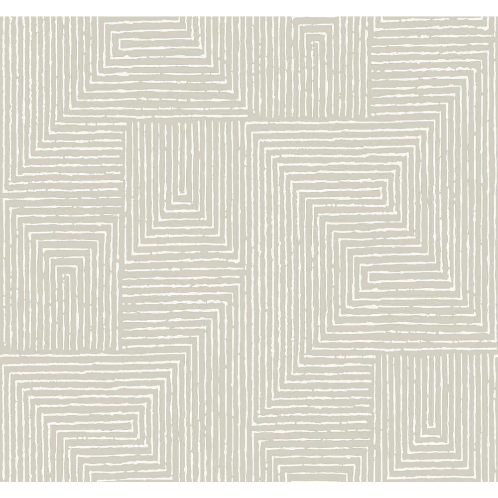 SCOTT LIVING Mortenson Light Grey Geometric Wallpaper Sample 4034 ...