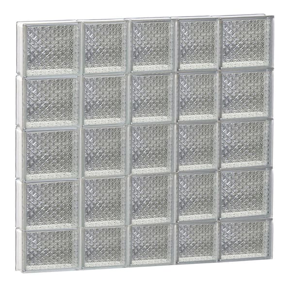 Clearly Secure 32.75 in. x 36.75 in. x 3.125 in. Frameless Diamond Pattern Non-Vented Glass Block Window
