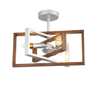 15.7 in. 3-Light Rustic Rotatable Semi-Flush Mount Ceiling Light