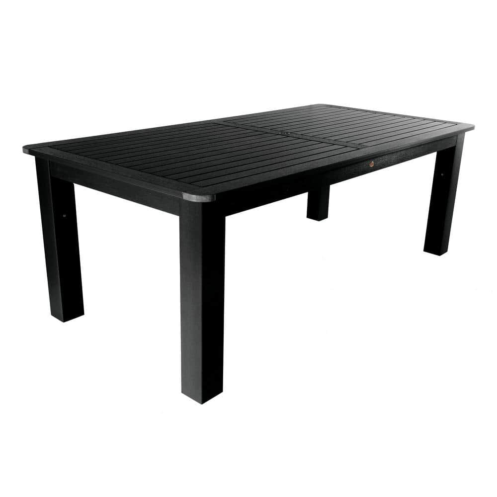 black plastic dining table