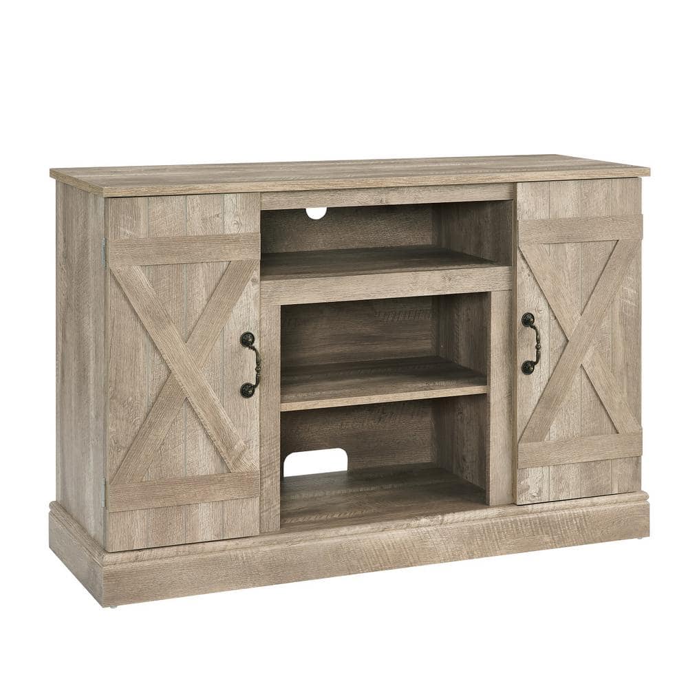 CIPACHO Light Gray TV Stand for TVs up 40 to 55 in. with Farmhouse
