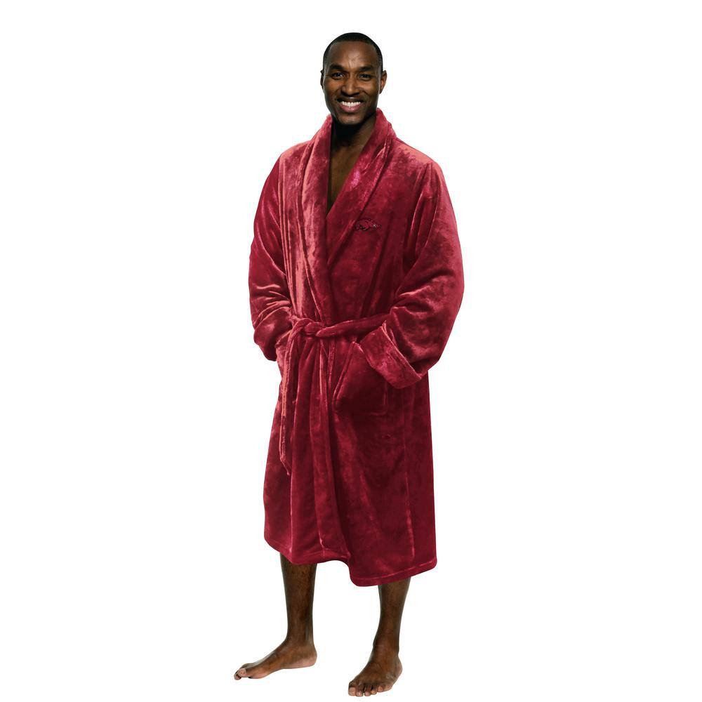 L/XL Maroon Polyester Silk Touch Bath Robe