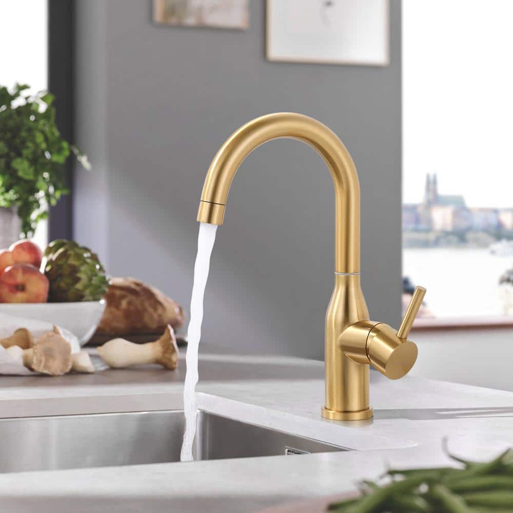 Brushed Gold Stainless Steel Single Handle Bar Faucet