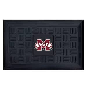 NCAA Mississippi State University Black 19.5 in. x 31.25 in. Outdoor Vinyl Medallion Door Mat