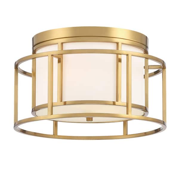 Crystorama Hulton 15 in 2-Light Luxe Gold Flush Mount