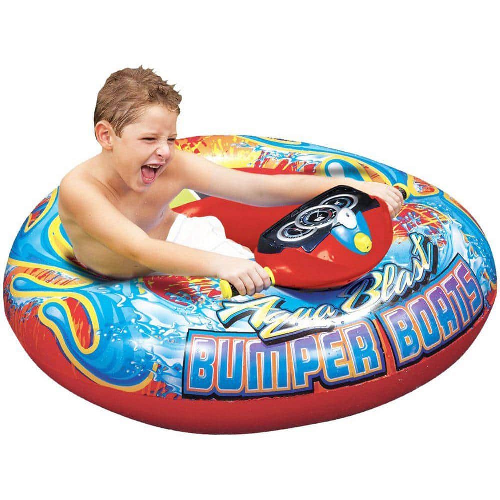 Red Aqua Blast PVC Motorized Bumper Boat Inflatable Pool Float Water Toy