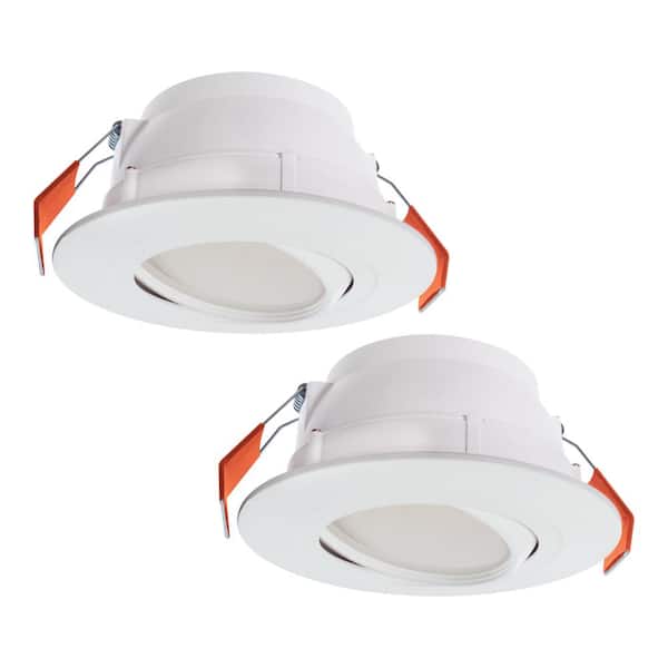 HALO 6 in. Selectable CCT Canless Integrated LED New Construction or Remodel Recessed Adjustable Gimbal Kit (2-Pack)
