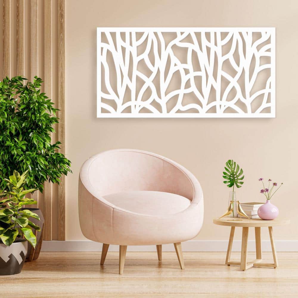 White Polyethylene Decorative Privacy Screen Panel 2 ft. x 4 ft.