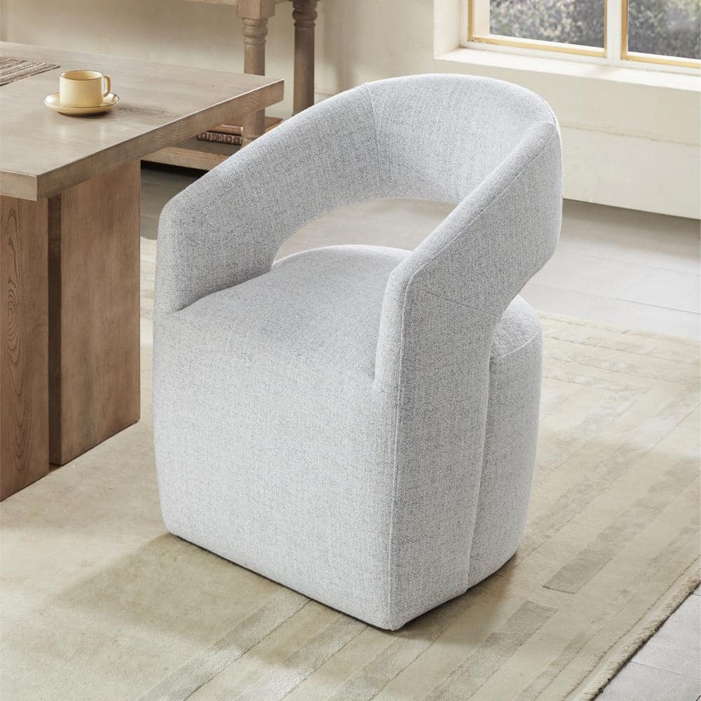 Spruce & Spring Arcanix White Fabric Upholstered Dining Chairs