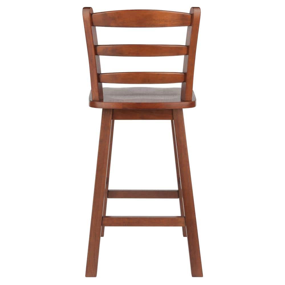 Scalera 24" Walnut Wood Swivel Counter Stool