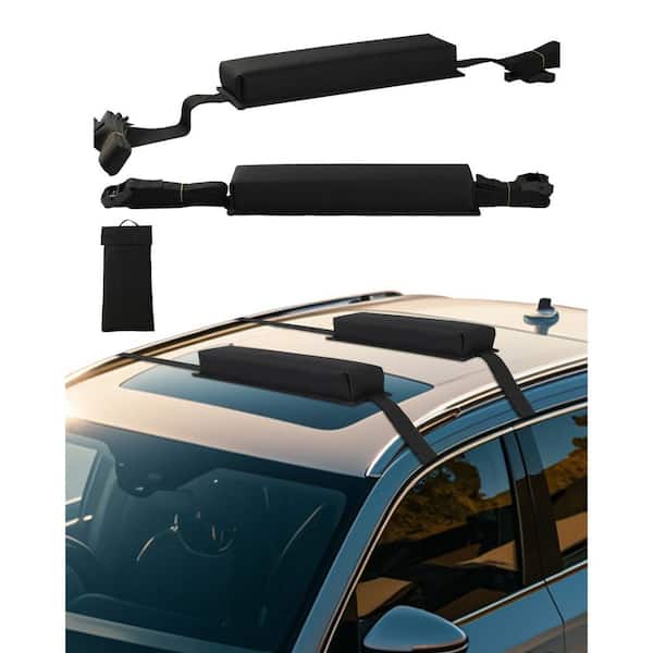 Soft Roof Rack Pads, 15.5 in. Universal Car Roof Rack Pads, 176 lbs. Loading Capacity Luggage Kayak Carrier