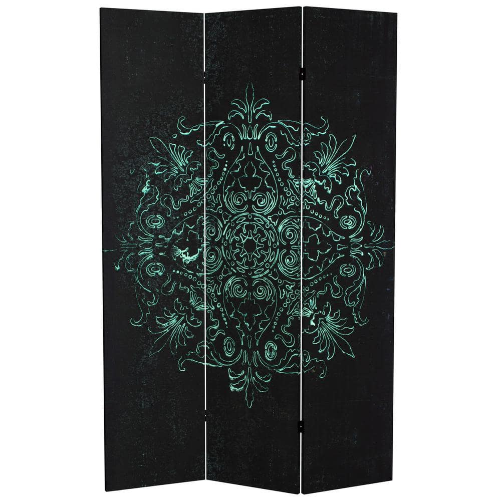 RED LANTERN 6 ft. Tall Sacred Geometry Canvas 3-Panel Room Divider CAN ...