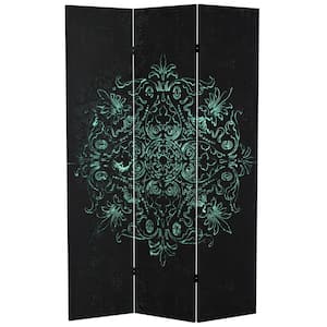 6 ft. Tall Sacred Geometry Canvas 3-Panel Room Divider