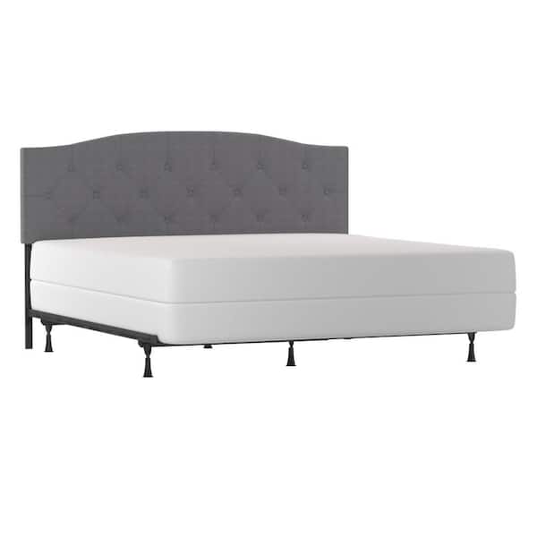 Provence Gray King / Cal King Headboard with Frame Upholstered Arch Adjustable Tufted 2694HKRG