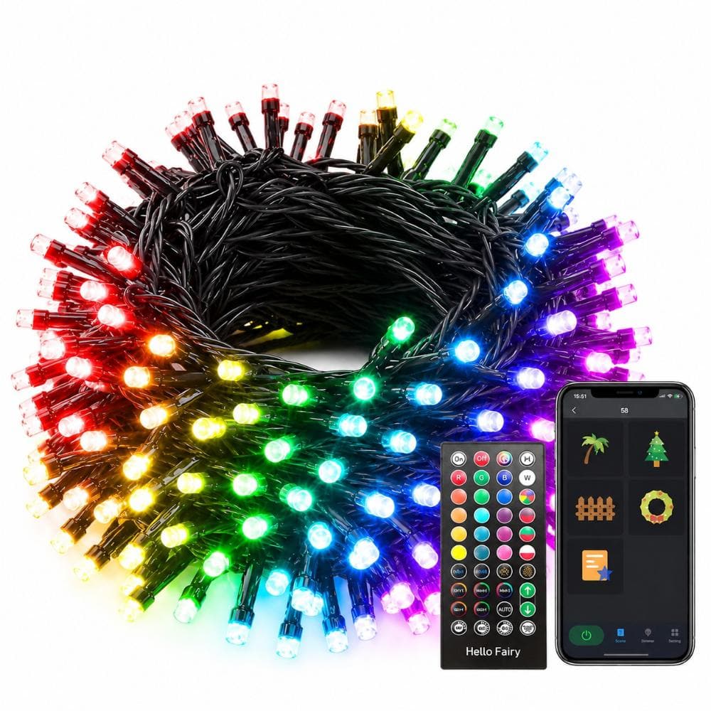 AVATAR CONTROLS 66 FT 200 LED Smart String Lights Color Changing APP ...