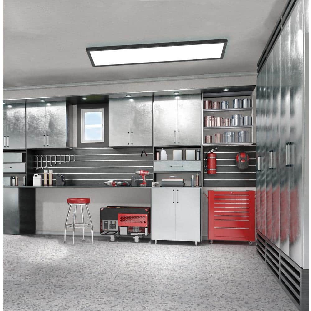 Black Aluminum 48" Rectangular LED Ceiling Light
