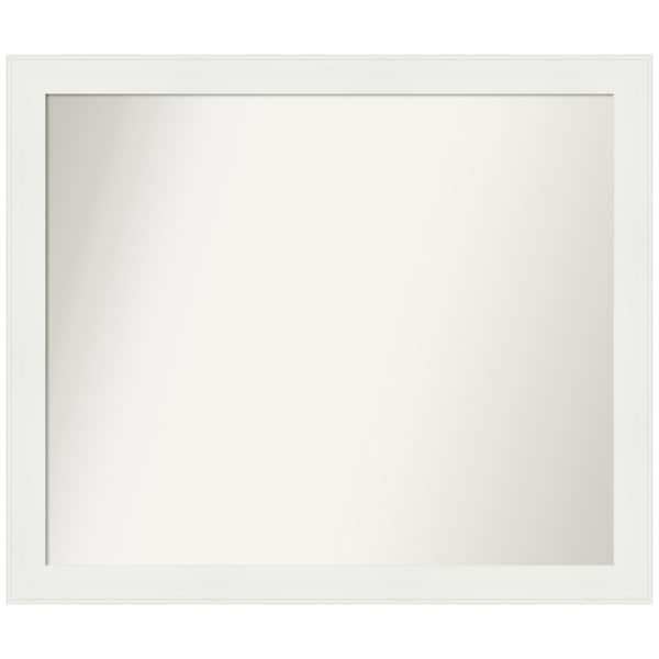Amanti Art Vanity White Narrow 33.5 in. x 28.5 in. Custom Non-Beveled Recycled Polystyrene Framed Bathroom Vanity Wall Mirror
