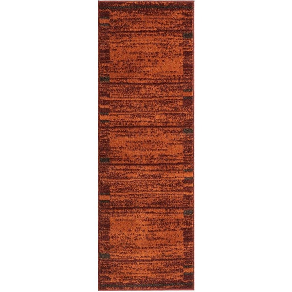 Unique Loom Autumn Foilage Terracotta 2' 0 x 6' 0 Runner Rug