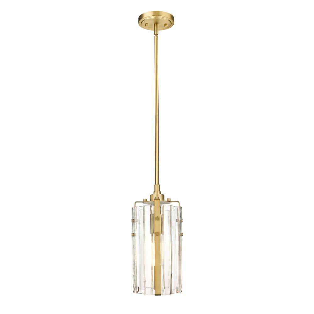 Transitional 5.5'' Polished Nickel Mini Pendant with Clear Glass Shade