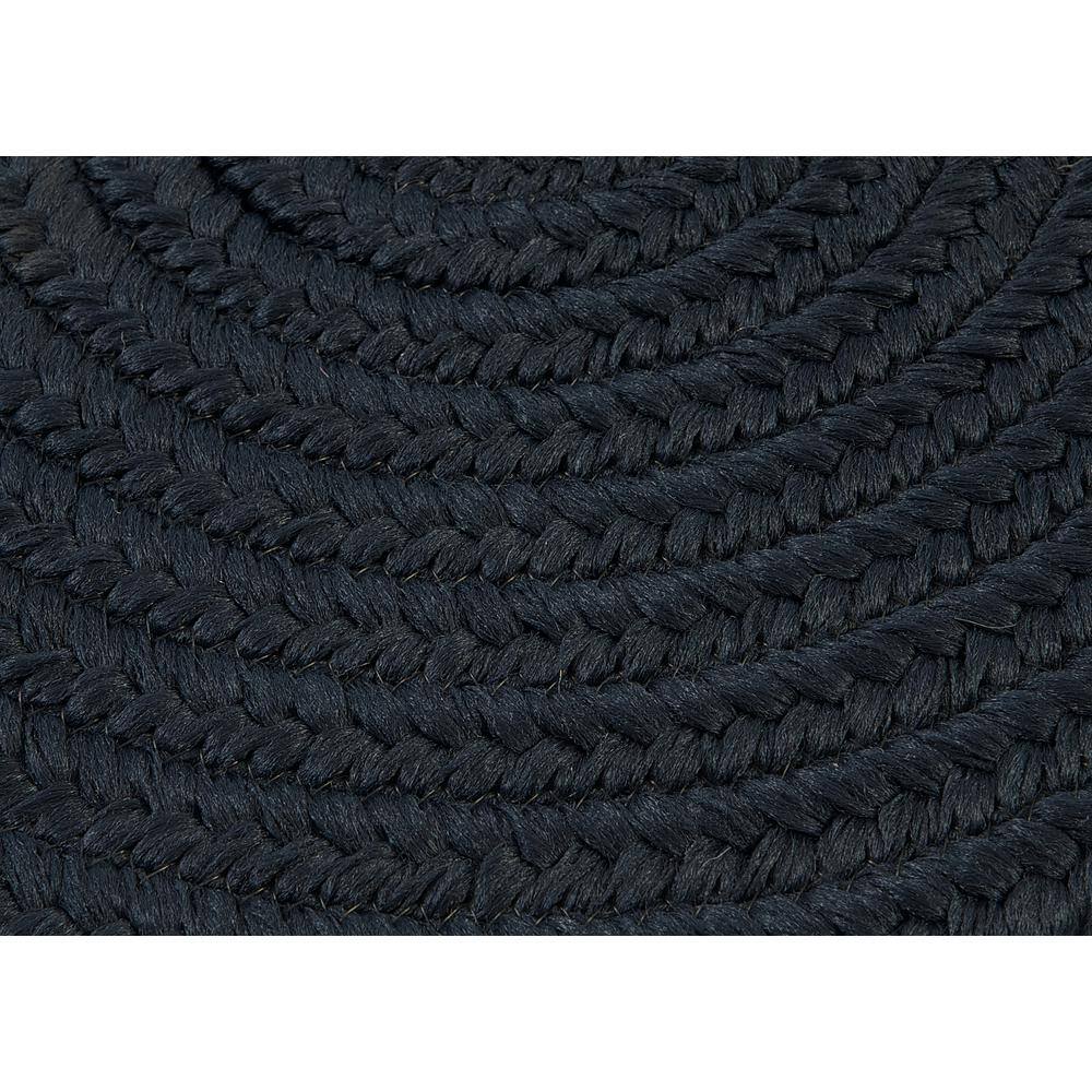 Handmade Blue Oval Braided Synthetic Rug, 3'x5'