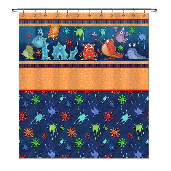 Monster Splat 72 in. Splats Shower Curtain